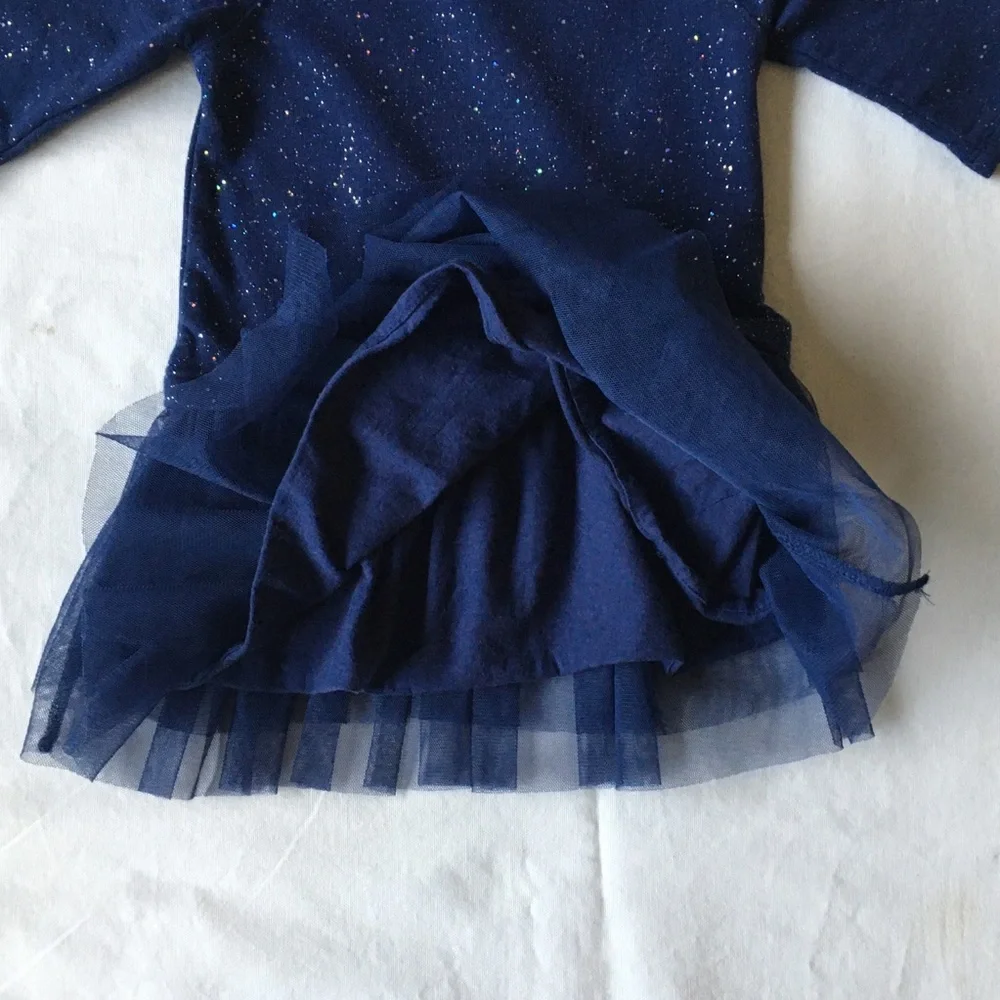 Oshkosh Dress Size 18 Months Tutu Skirt Navy Blue Sparkles on top worn once EUC